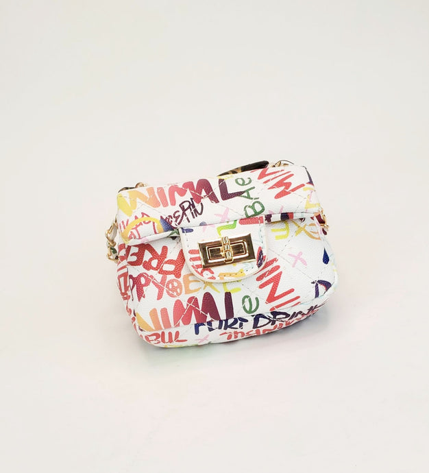 Letter Print Metalic Mini Bag - DTR Online Boutique